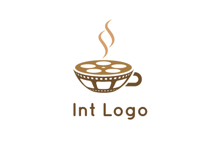 creative film reel coffee cup logo