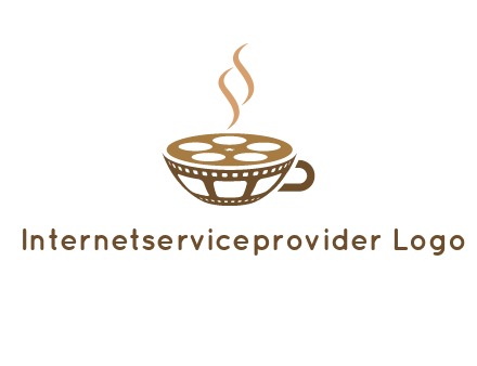 creative film reel coffee cup logo