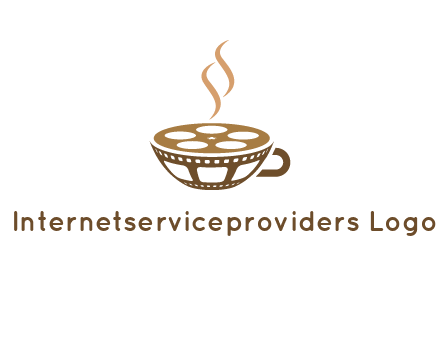 creative film reel coffee cup logo