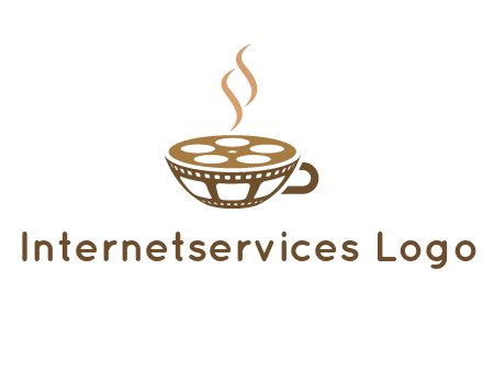creative film reel coffee cup logo