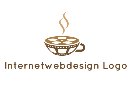 creative film reel coffee cup logo
