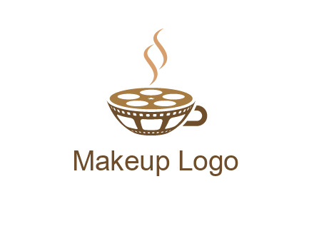 creative film reel coffee cup logo