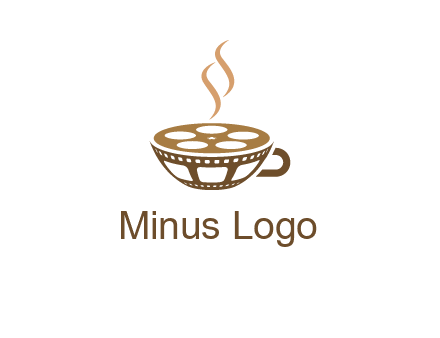 creative film reel coffee cup logo