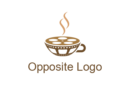 creative film reel coffee cup logo