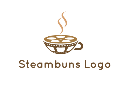 creative film reel coffee cup logo