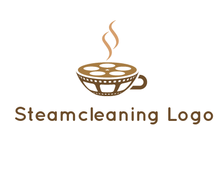 creative film reel coffee cup logo