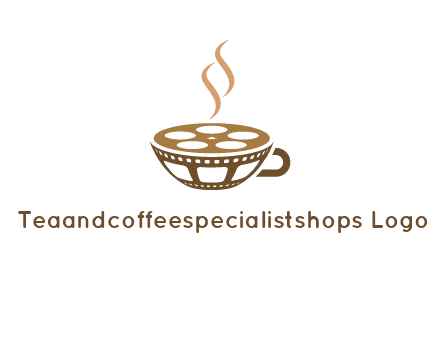 creative film reel coffee cup logo