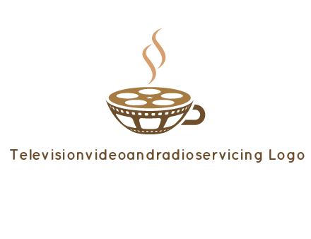 creative film reel coffee cup logo