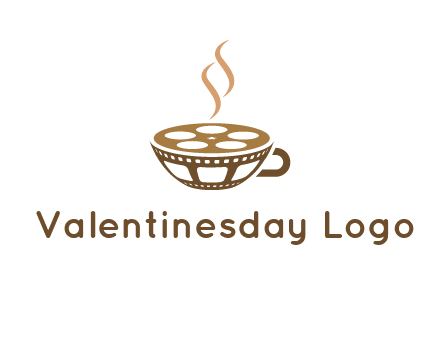 creative film reel coffee cup logo