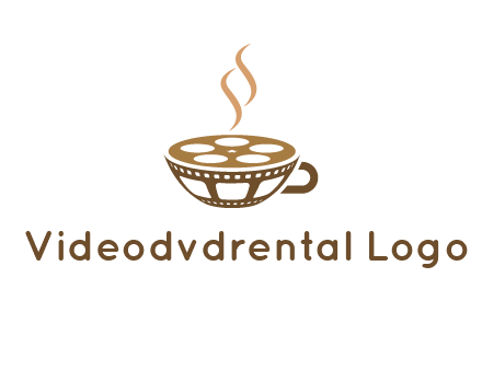 creative film reel coffee cup logo