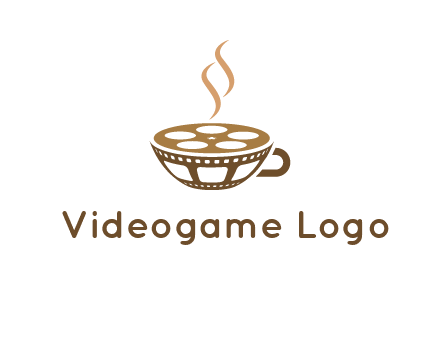 creative film reel coffee cup logo