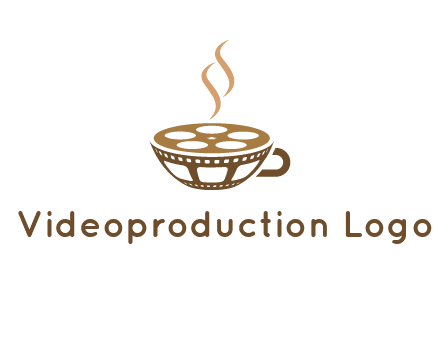 creative film reel coffee cup logo