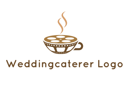 creative film reel coffee cup logo