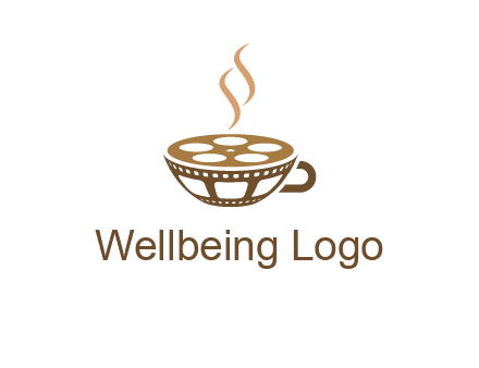 creative film reel coffee cup logo