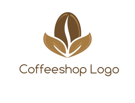 coffee bean and leaves logo