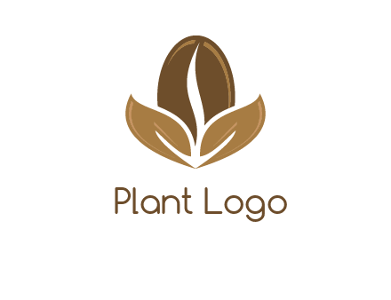 coffee bean and leaves logo