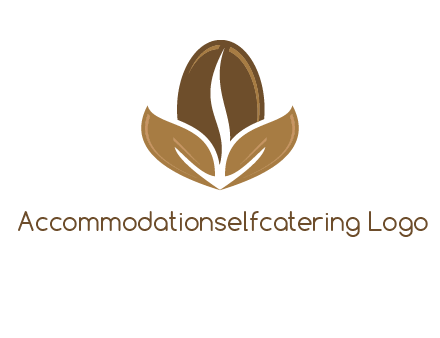 coffee bean and leaves logo