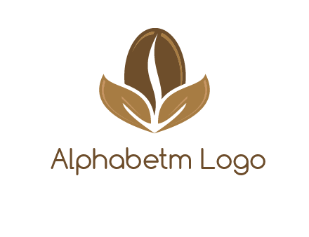 coffee bean and leaves logo