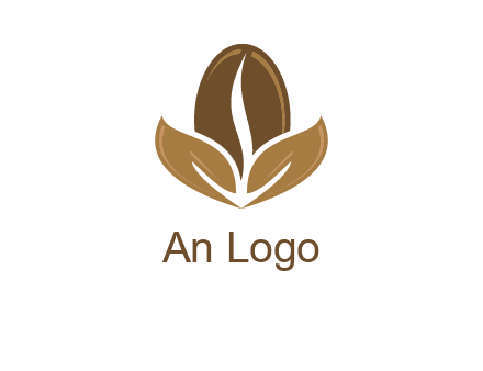 coffee bean and leaves logo