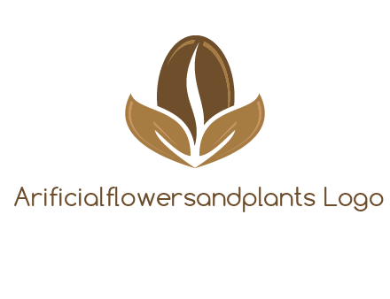 coffee bean and leaves logo