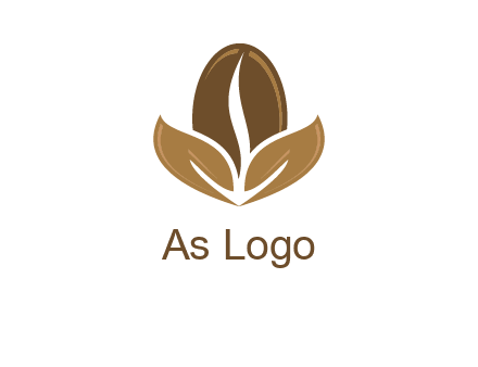 coffee bean and leaves logo