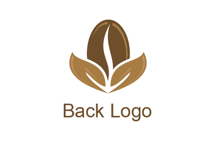 coffee bean and leaves logo
