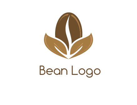coffee bean and leaves logo