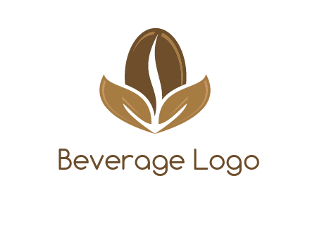 coffee bean and leaves logo