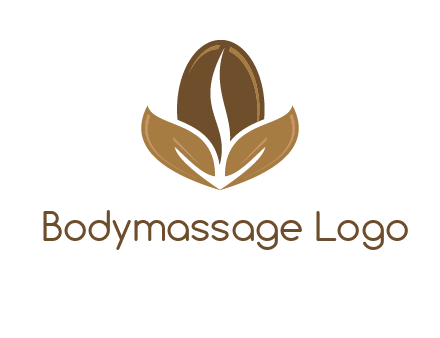coffee bean and leaves logo