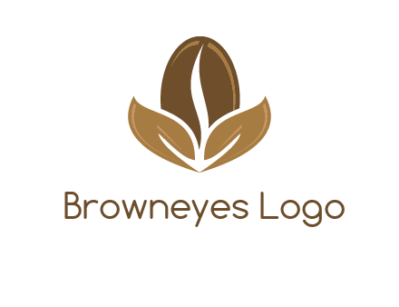 coffee bean and leaves logo
