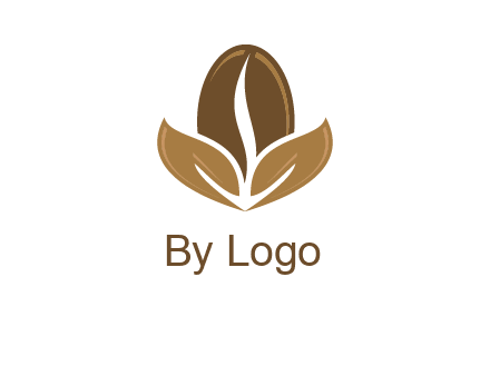 coffee bean and leaves logo
