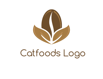 coffee bean and leaves logo