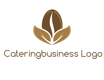 coffee bean and leaves logo