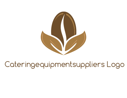 coffee bean and leaves logo