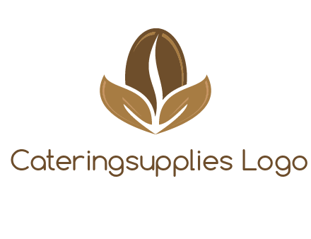 coffee bean and leaves logo