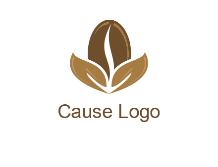 coffee bean and leaves logo