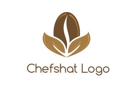 coffee bean and leaves logo