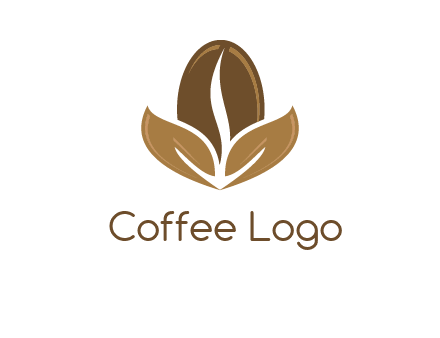 coffee bean and leaves logo