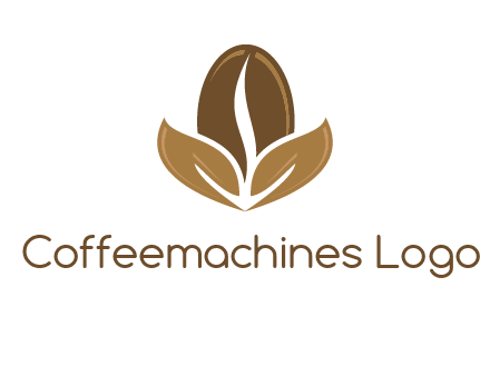 coffee bean and leaves logo