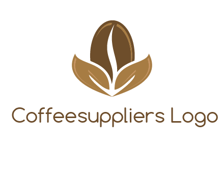 coffee bean and leaves logo