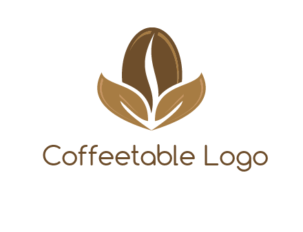 coffee bean and leaves logo