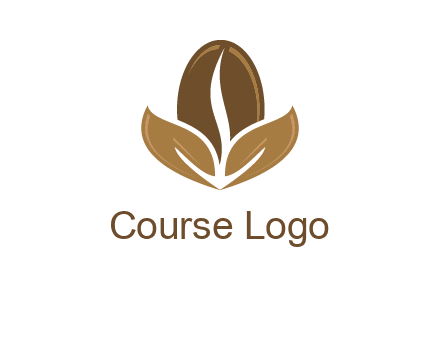 coffee bean and leaves logo