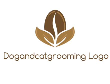 coffee bean and leaves logo