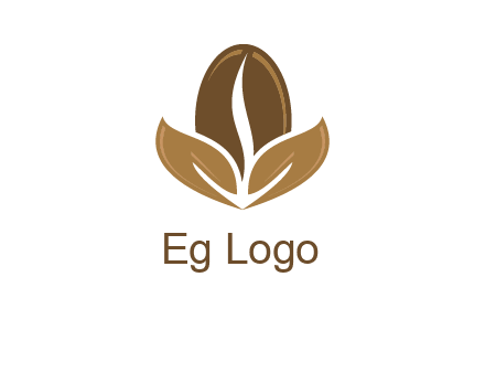 coffee bean and leaves logo