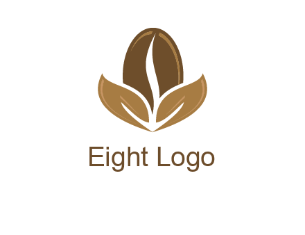 coffee bean and leaves logo