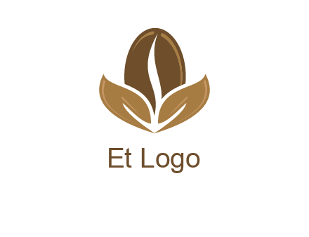 coffee bean and leaves logo