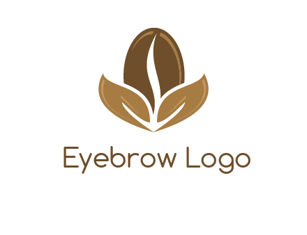 coffee bean and leaves logo