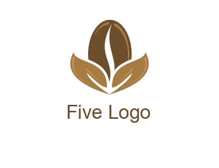 coffee bean and leaves logo