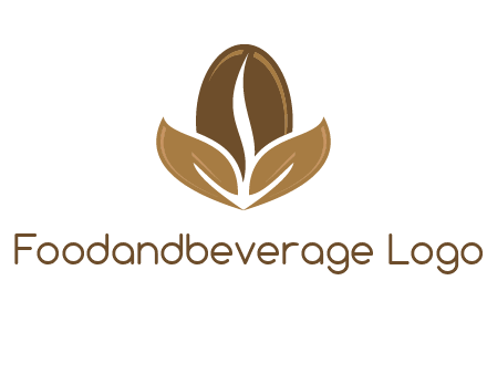 coffee bean and leaves logo