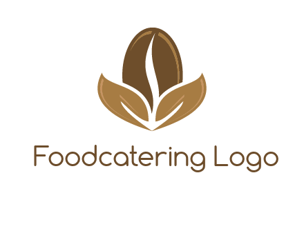 coffee bean and leaves logo